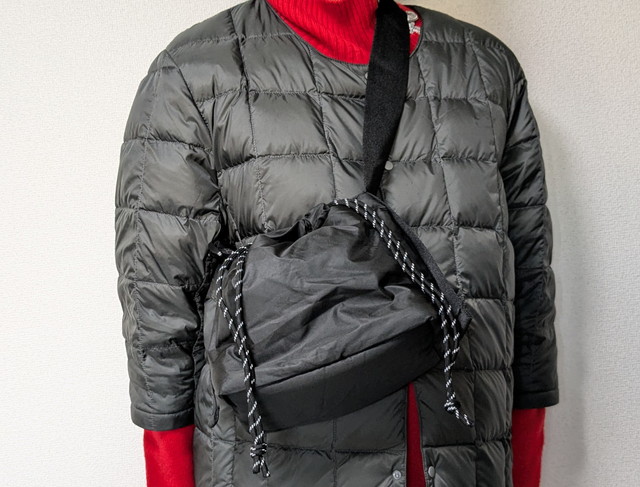 ショルダーバッグを持ったところ