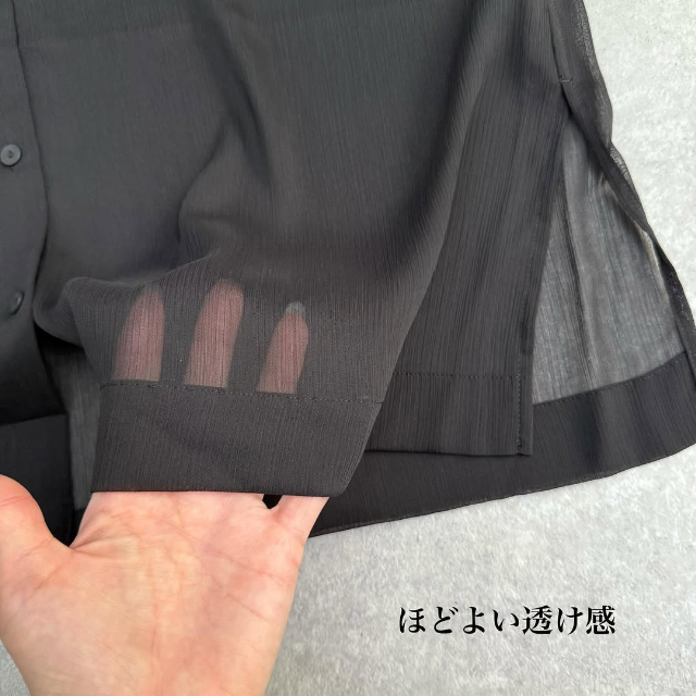 黒のシアーシャツの質感