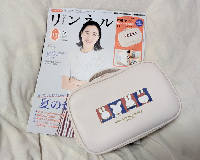 増刊号鏡が立てられて便利なドレッサーポーチ