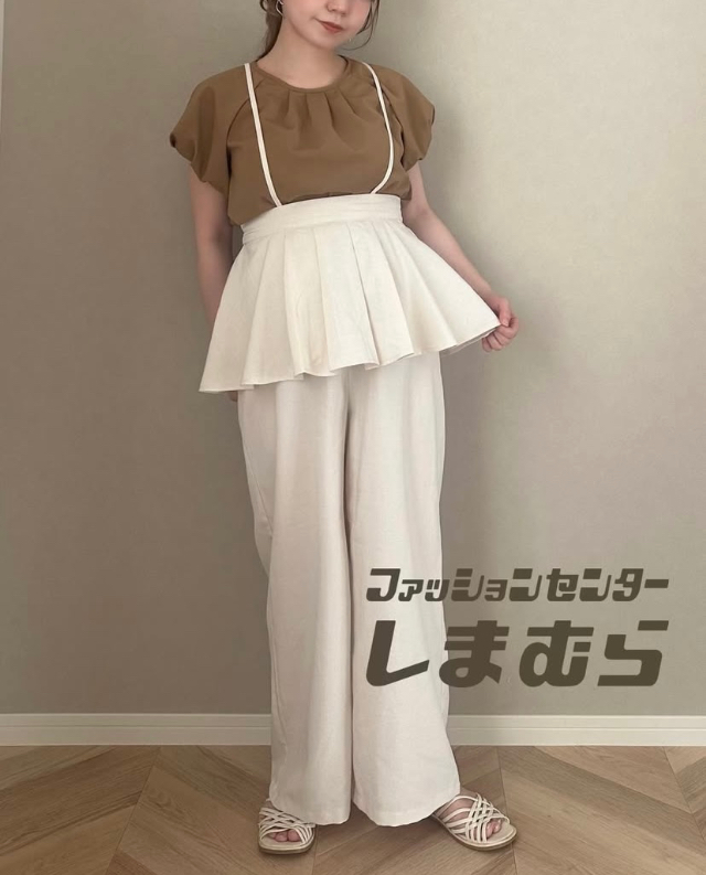 サス付きペプラムパンツ