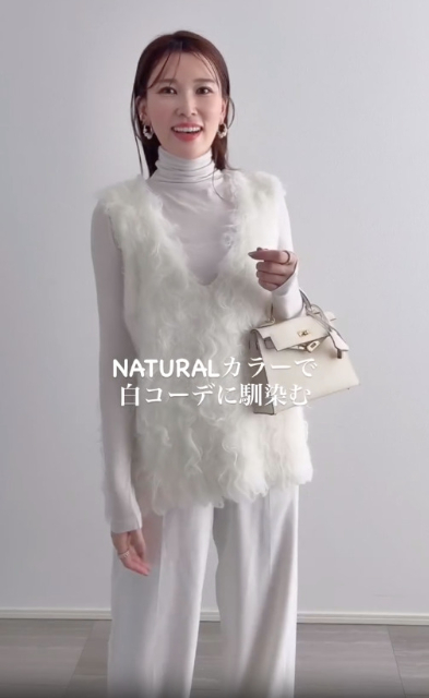 極暖ヒートテックカシミヤブレンドタートルネックTを着たコーデ