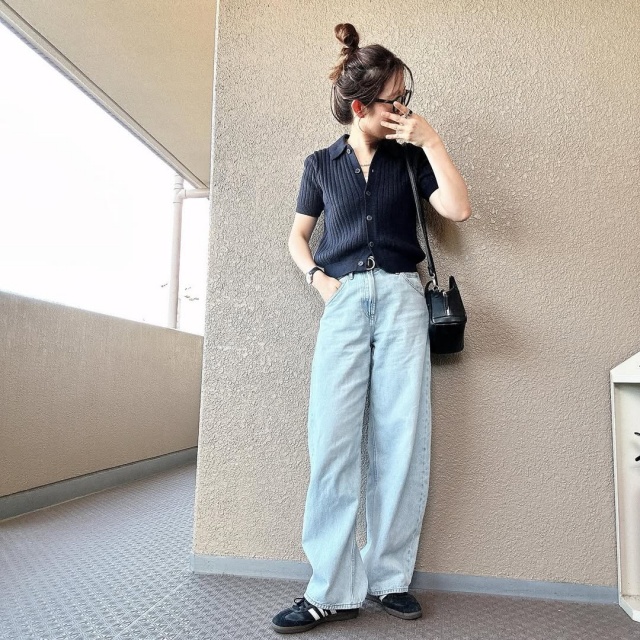 UNIQLO「リブポロカーディガン/半袖」