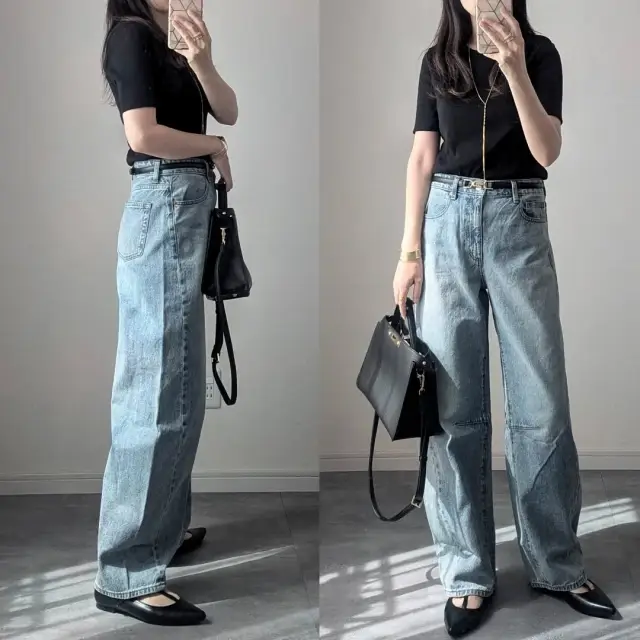 GU「バレルレッグジーンズ」