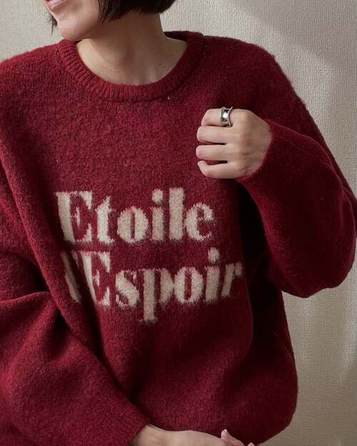 しまむらの赤ニット1