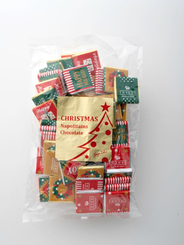成城石井ナポリタンチョコレート(クリスマス)と個包装イメージ