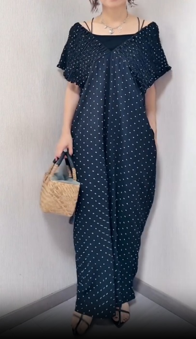 しまむら「ドットシャーリングオールインワン」