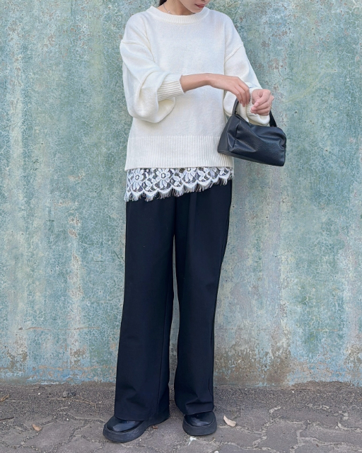 レースツケスソを着たコーデ