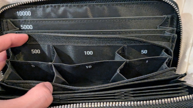 JAM HOME MADE 超仕分け財布 小銭ポケット（500・100・50・10・5・1の表示）