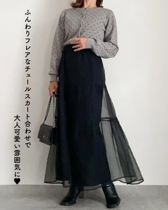 しまむら「RTN12Gドット柄カーディガン」