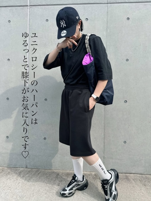 UNIQLO：C「スウェットワイドショーツ」