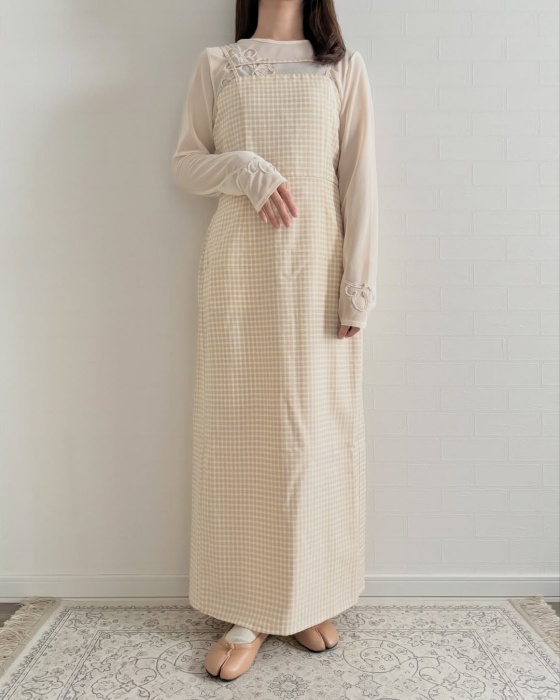 しまむら「チェックキャミワンピース」