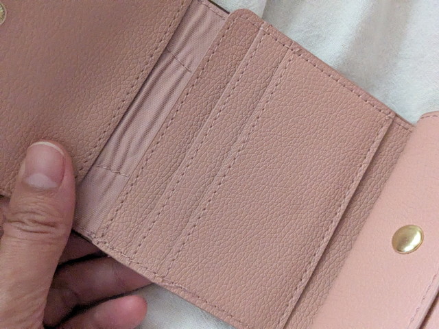 VIS フラワーカット財布ミニ カードポケット アップ