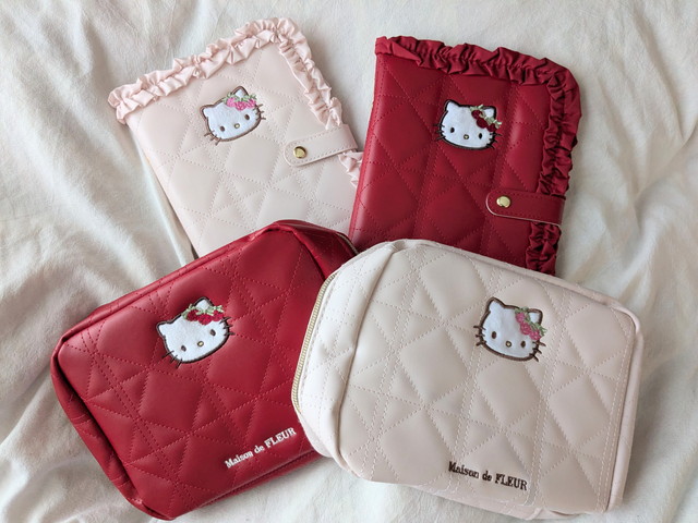 いちごマルチケース・宝物ケース PINK・RED 4点並べ