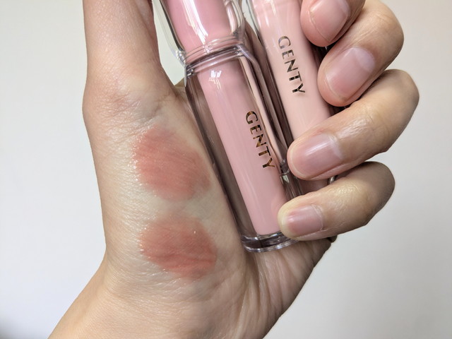 GENTYモチュルンリップグロス 新色スウォッチ