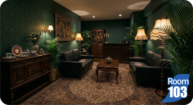 シックで落ち着いた雰囲気の103号室の部屋