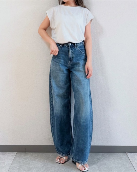 UNIQLO and COMPTOIR DES COTONNIERS「リネンフレンチスリーブリラックスフィットT」