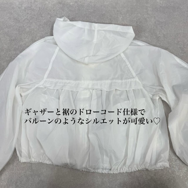 GUのUVカットシアーパーカの後ろ側