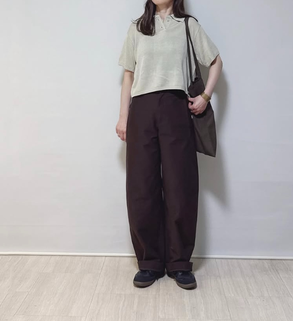 ハンソデポロニットを着たコーデ
