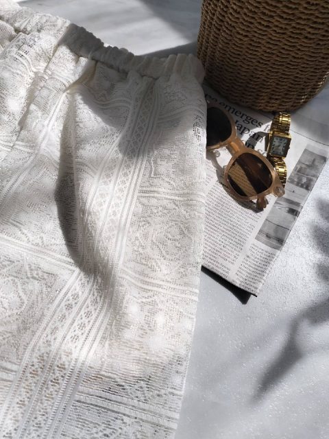 レースパンツを着たコーデ
