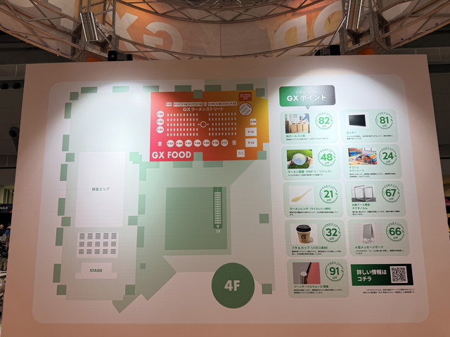 4FフロアのGX FOODゾーンを示すマップ