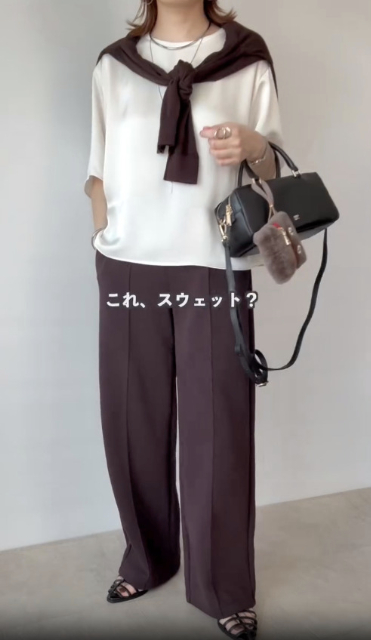スウェットストレートパンツを着たコーデ
