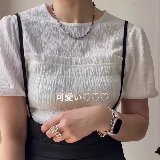 UNIQLO「シャーリングボリュームスリーブT」