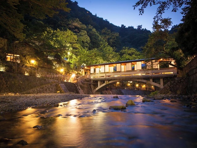 有馬温泉 月光園 游月山荘の月光橋の夜景