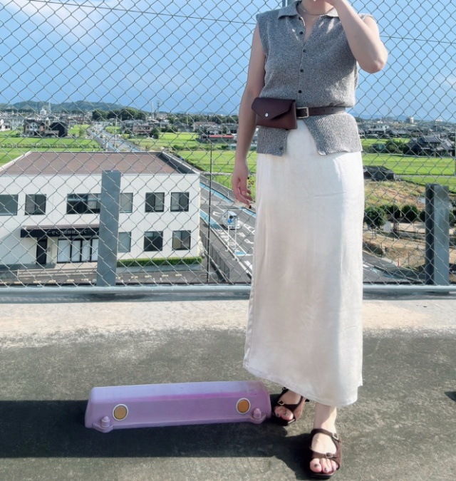しまむら「ブークレ襟付きノースリカーディガン」